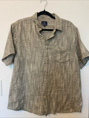 Ben Sherman Olive-Grey Short-Sleeve Button-Down Shirt